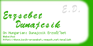 erzsebet dunajcsik business card